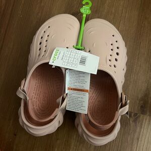 CROCS Pink Sandals with Perforated Design and Slingback Strap
